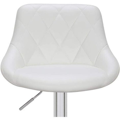  Set 2 Sgabelli Cucina Seduta Pelle Imbottita Sgabello Girevole Casa Bar Bianco