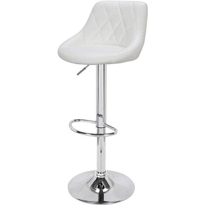  Set 2 Sgabelli Cucina Seduta Pelle Imbottita Sgabello Girevole Casa Bar Bianco