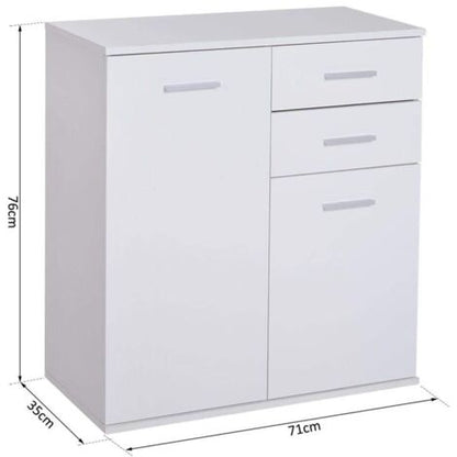  Mobile Madia Con Cassetti Ante 2 Ripiani Mobiletto Credenza Cucina Bagno Moderna