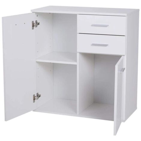  Mobile Madia Con Cassetti Ante 2 Ripiani Mobiletto Credenza Cucina Bagno Moderna