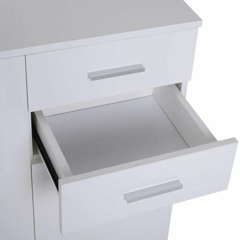  Mobile Madia Con Cassetti Ante 2 Ripiani Mobiletto Credenza Cucina Bagno Moderna