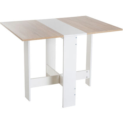  Homcom Tavolo Da Pranzo Moderno Salvaspazio Bianco Rovere, 103x76x73.5cm