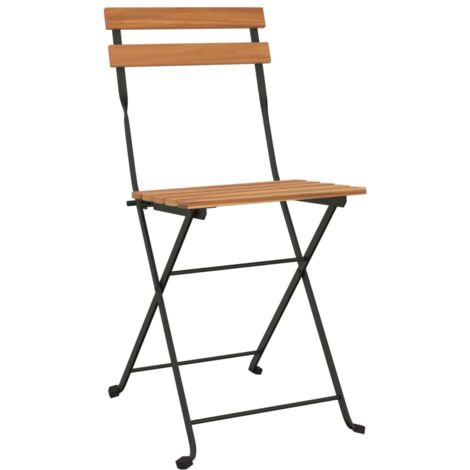  Set Di 4 Sedie Da Bistrò Pieghevoli Sedie Da Giardino Poltrona Outdoor Legno Massello Teak E Acciaio ITD55268
