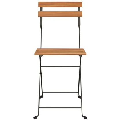  Set Di 4 Sedie Da Bistrò Pieghevoli Sedie Da Giardino Poltrona Outdoor Legno Massello Teak E Acciaio ITD55268
